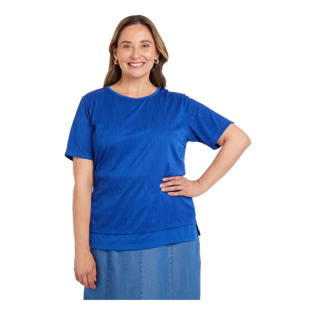 FASHION'S PARK - Polera Con Textura Azul Fashion's Park