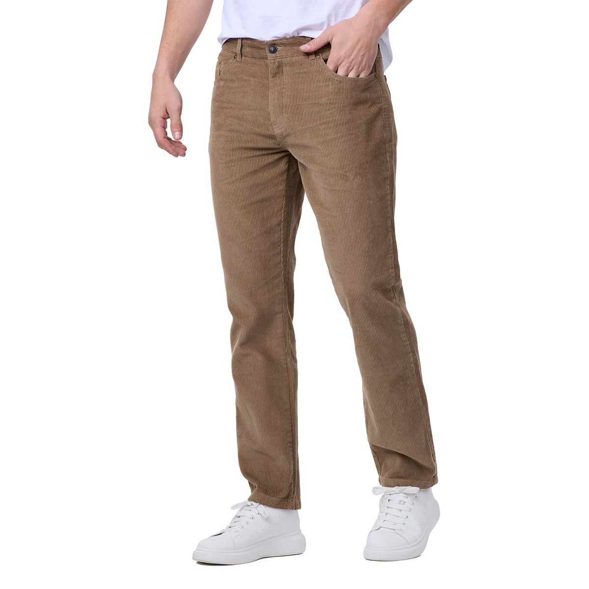 FASHION'S PARK - Pantalón Hombre Básico Cotelé Beige Fashion's Park