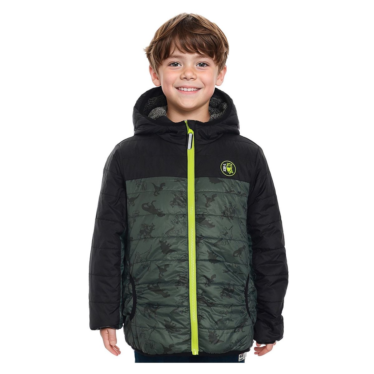 FASHION'S PARK - Parka Niño Zipper Estampada Verde Militar Fashion's Park