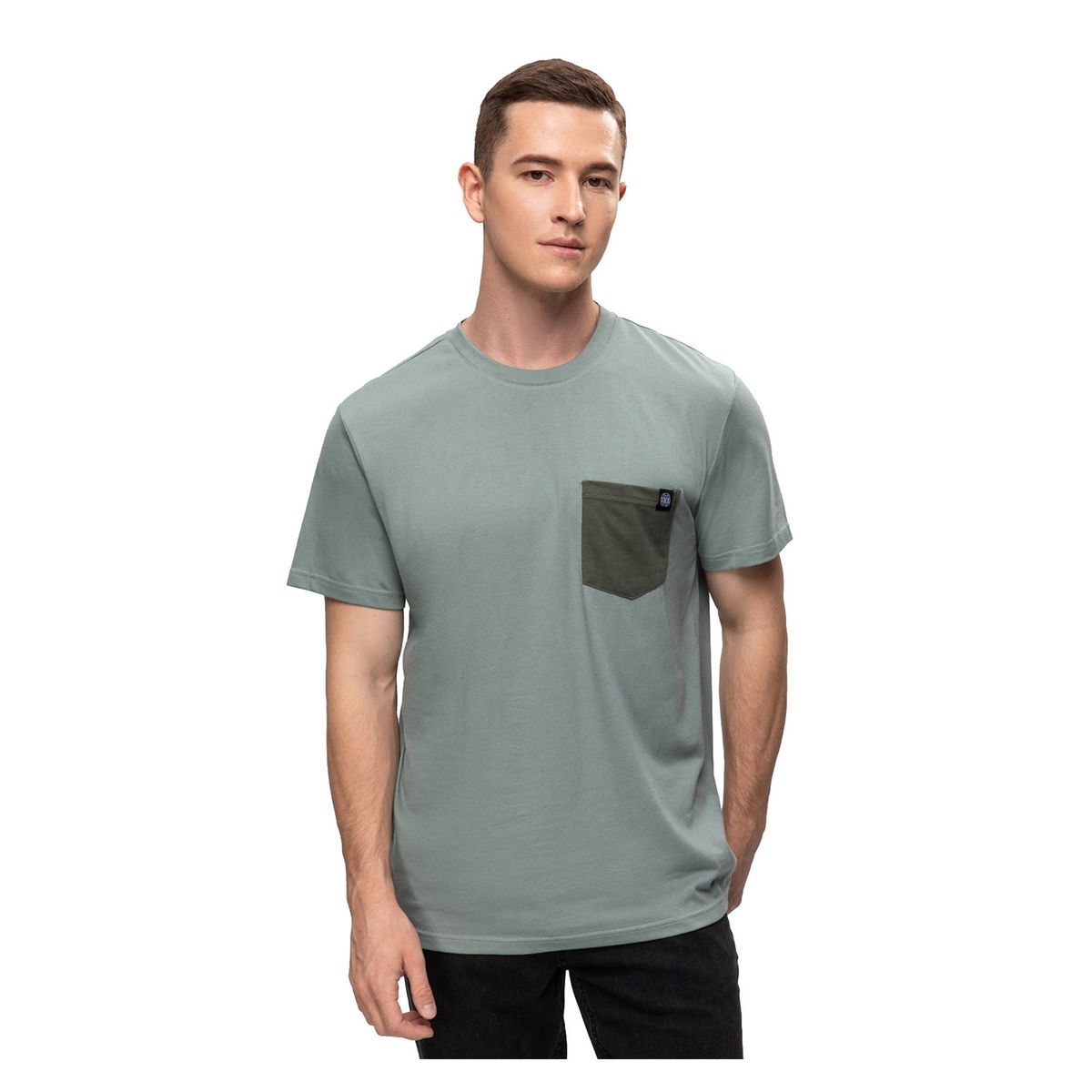 FASHION'S PARK - Polera Hombre Básica Con Bolsillo Print Menta/Verde Fashion's Park