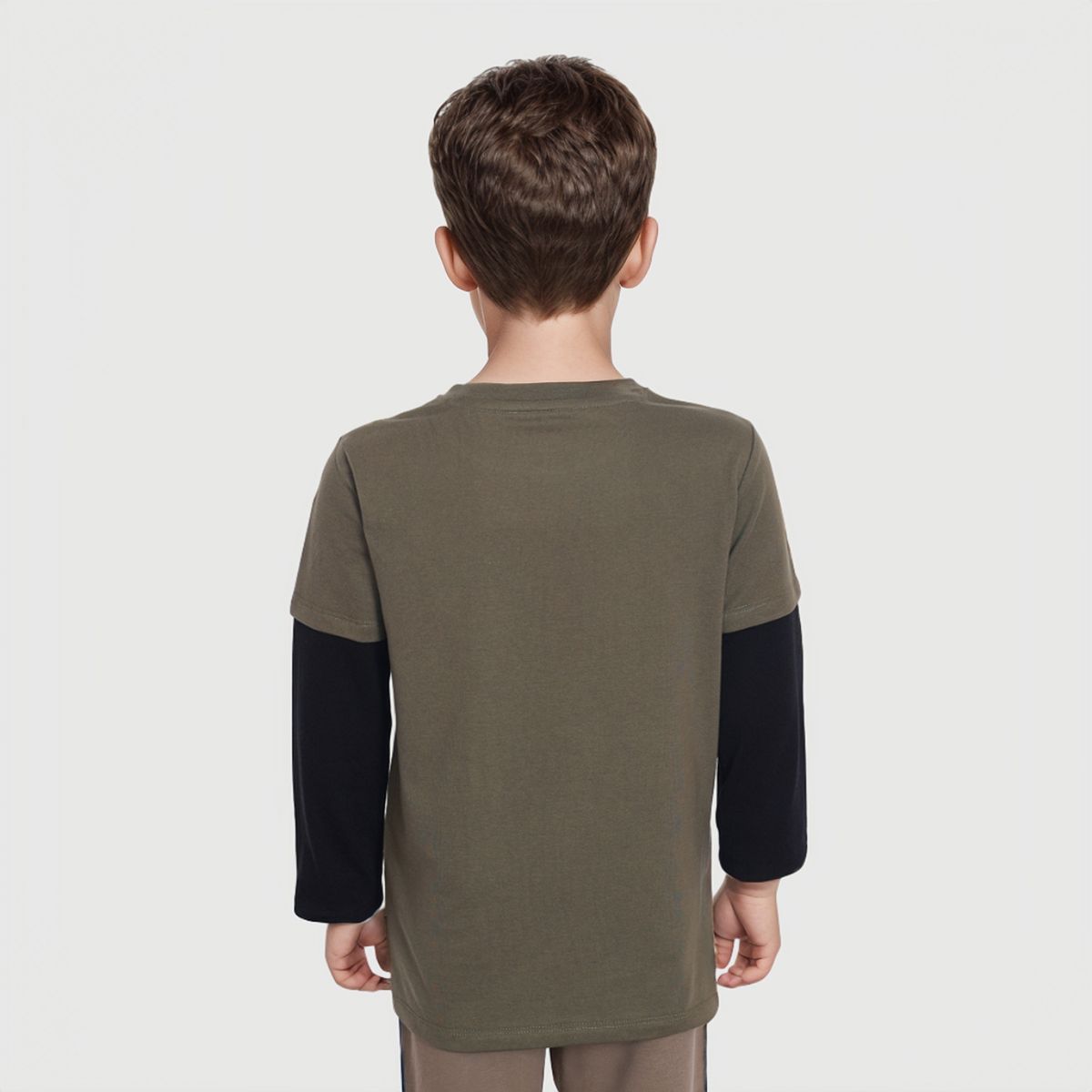 FASHION'S PARK - Polera Niño Print Gamer Verde Militar Fashion's Park