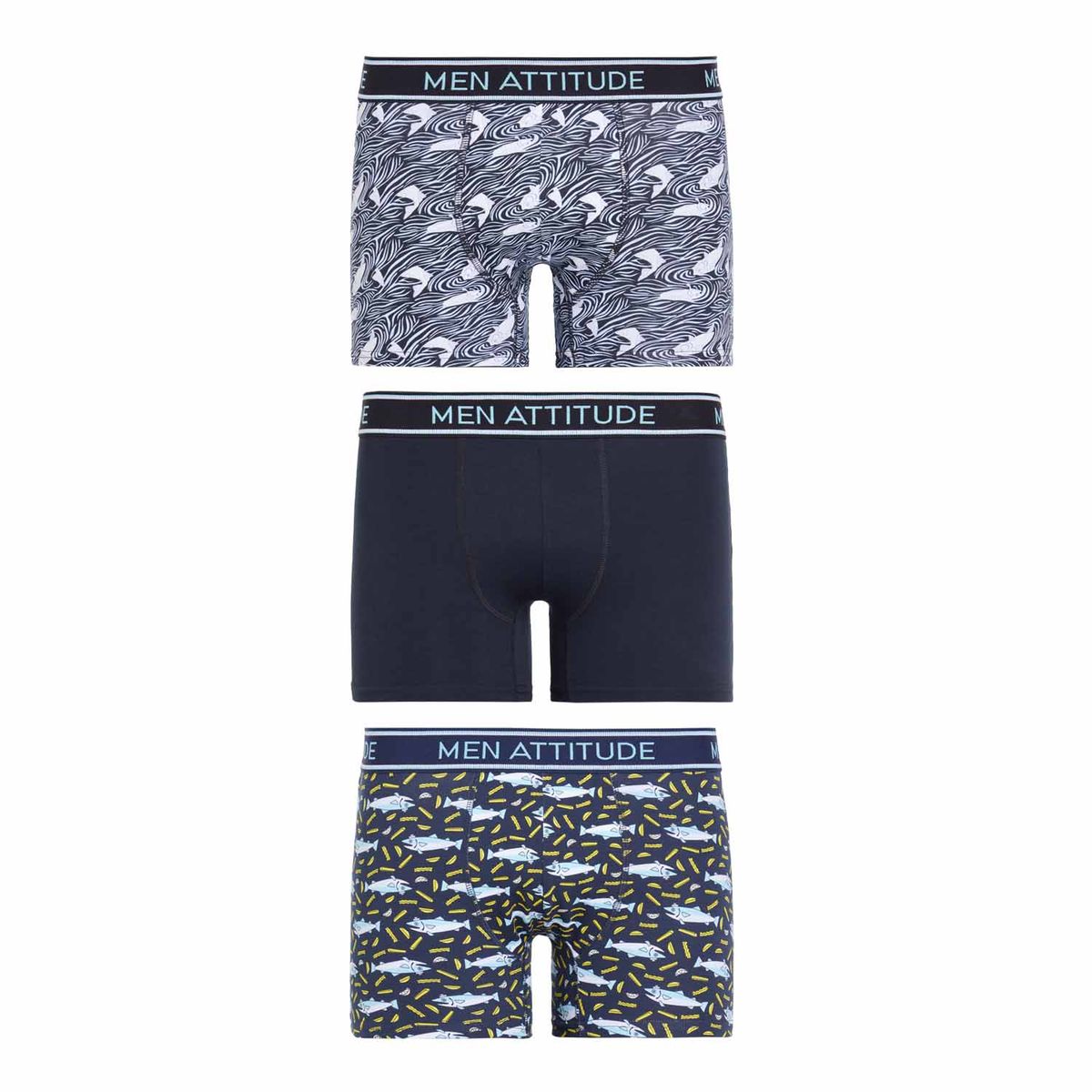 FASHION'S PARK - Boxer Liso Tripack Negro Fashion's Park