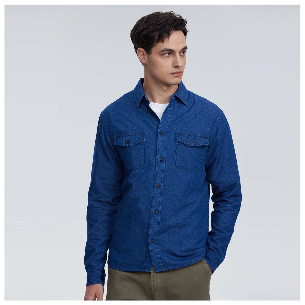 FASHION'S PARK - Camisa Hombre Clásica Dallas Azul Oscuro Fashion's Park