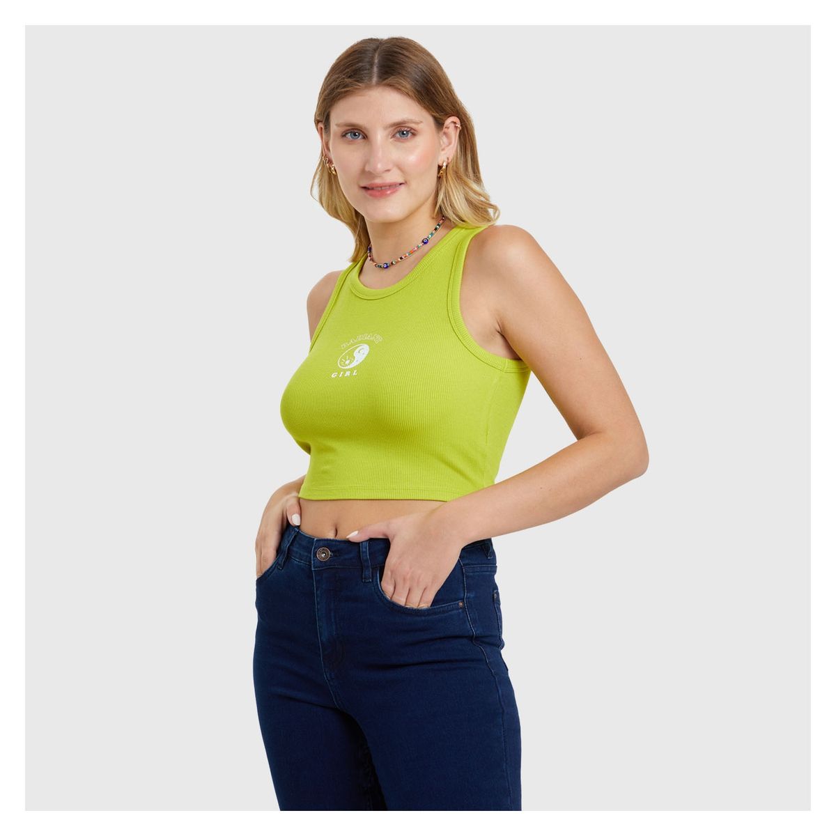 FASHION'S PARK - Polera Bordado Verde Limon Fashion's Park