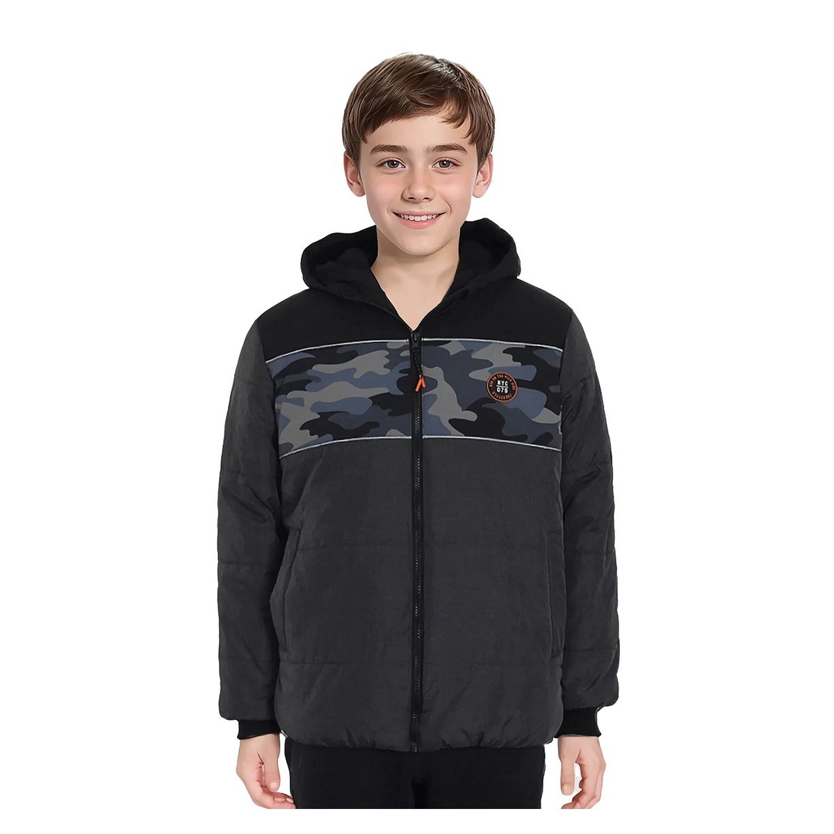 FASHION'S PARK - Parka Niño Cortes Militar Gris Melange Fashion's Park