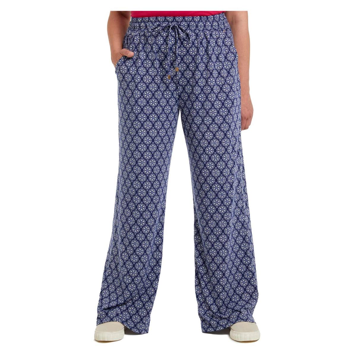 FASHION'S PARK - Pantalón Recto Cintura Elástica Azul Oscuro Fashion's Park