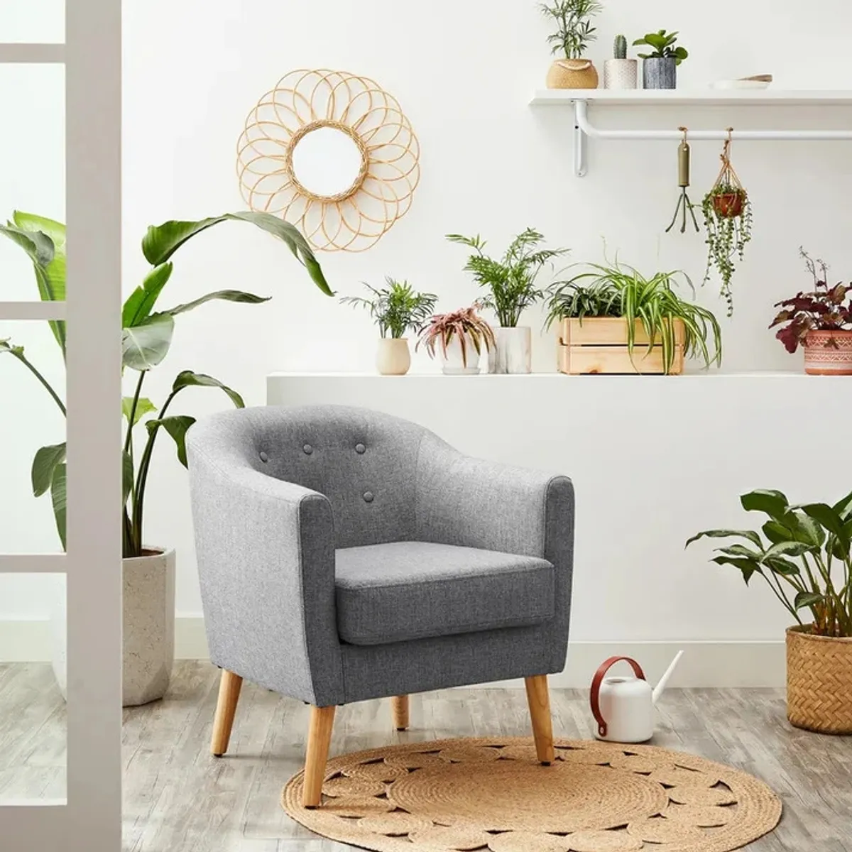 ELEMENT DESIGN - Poltrona 70x60x77CM para Dormitorio Apartamento Oficina Gris