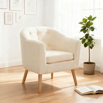 Imagen 2 del producto Poltrona 70x60x77CM para Dormitorio Apartamento Oficina Beige