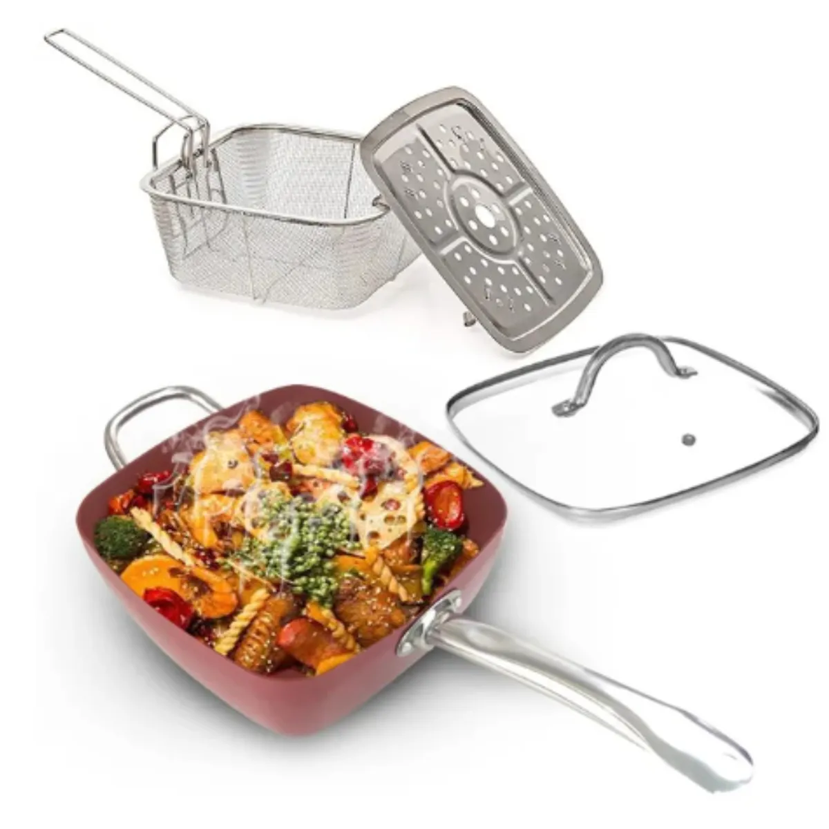 OEM - Juego De Sartén Antiadherente 9 Piezas y Utensilios De Cocina