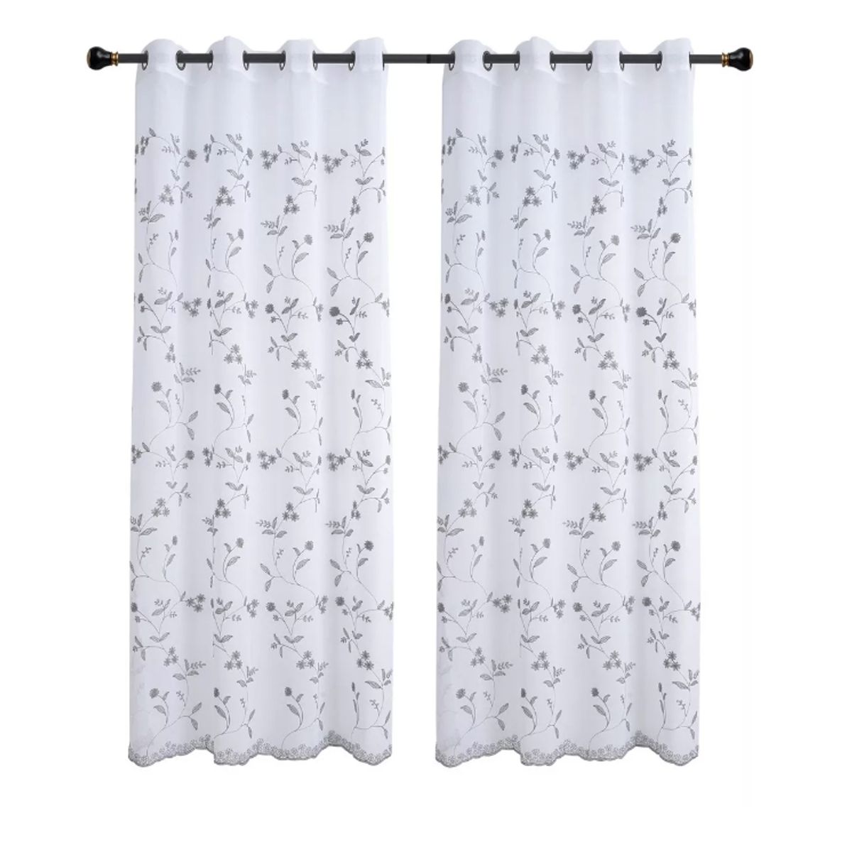 GENERICO - Set Visillo De Lino Bordado 140220cm