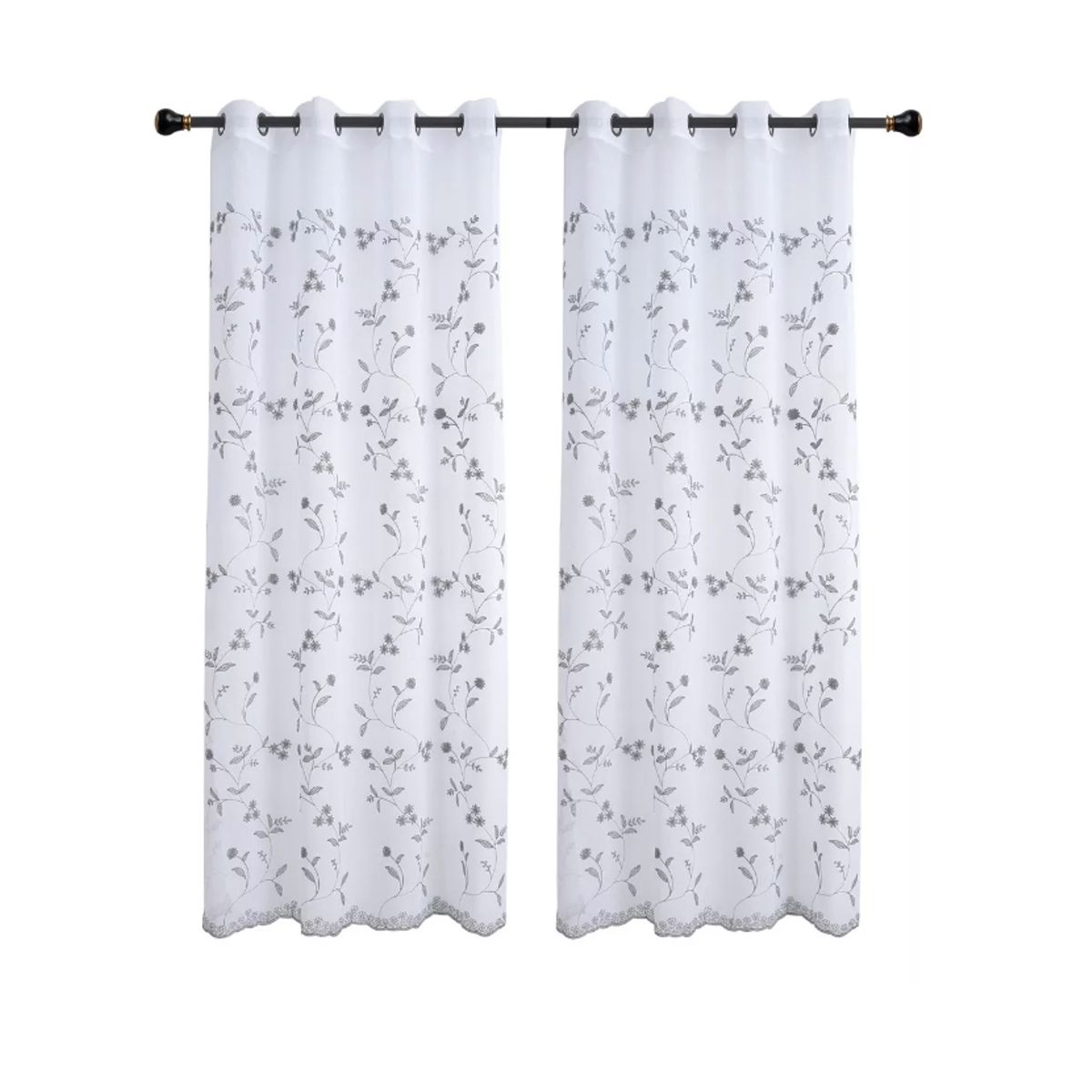 GENERICO - Set Visillo De Lino Bordado 140220cm