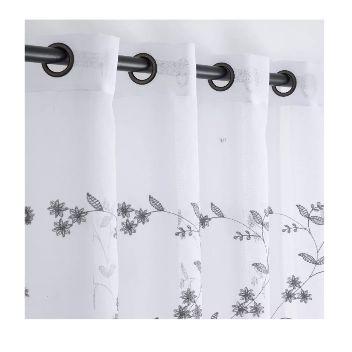 GENERICO - Set Visillo De Lino Bordado 140220cm