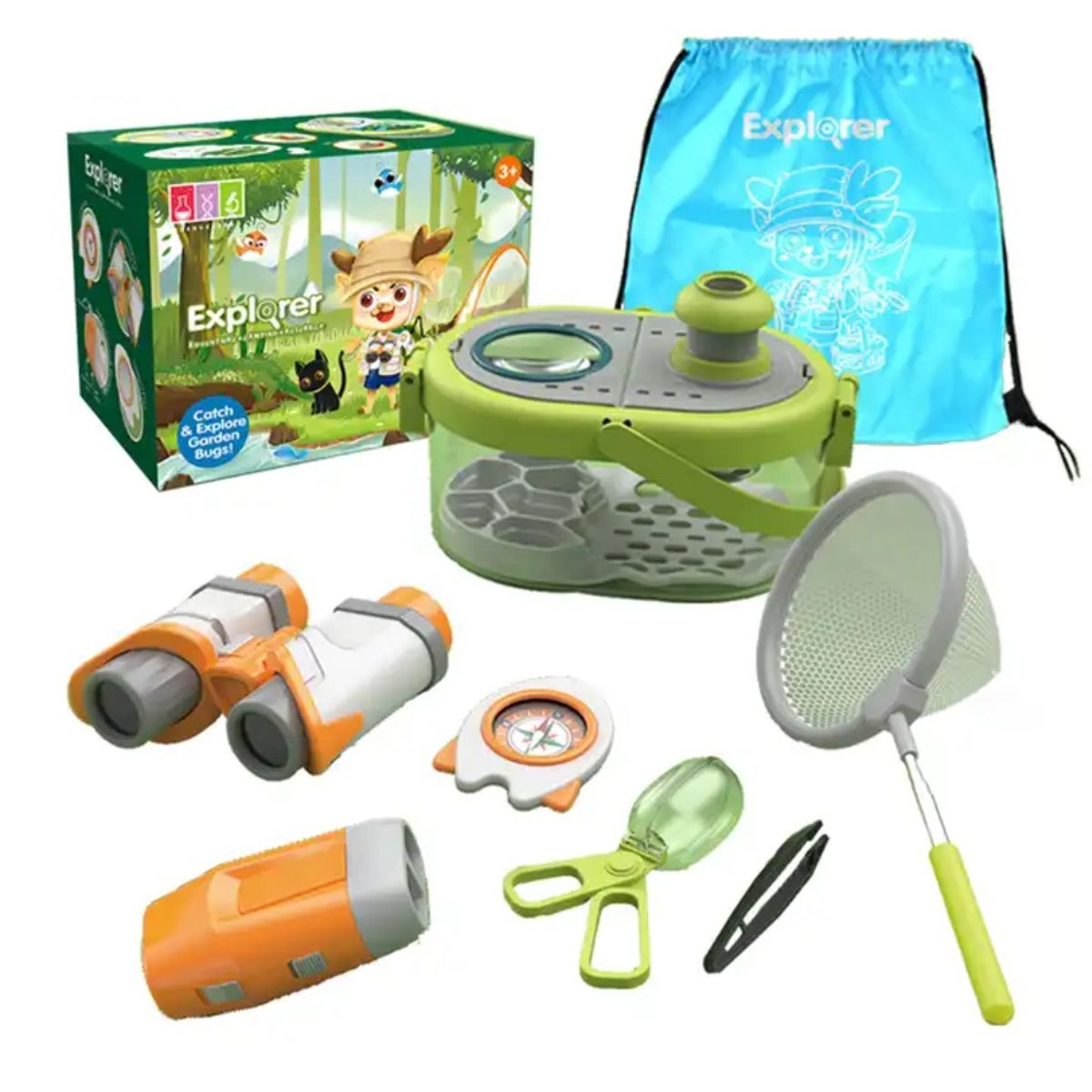 SPACEZAT - Set de Explorador Atrapa y Colecciona Insectos 9 piezas