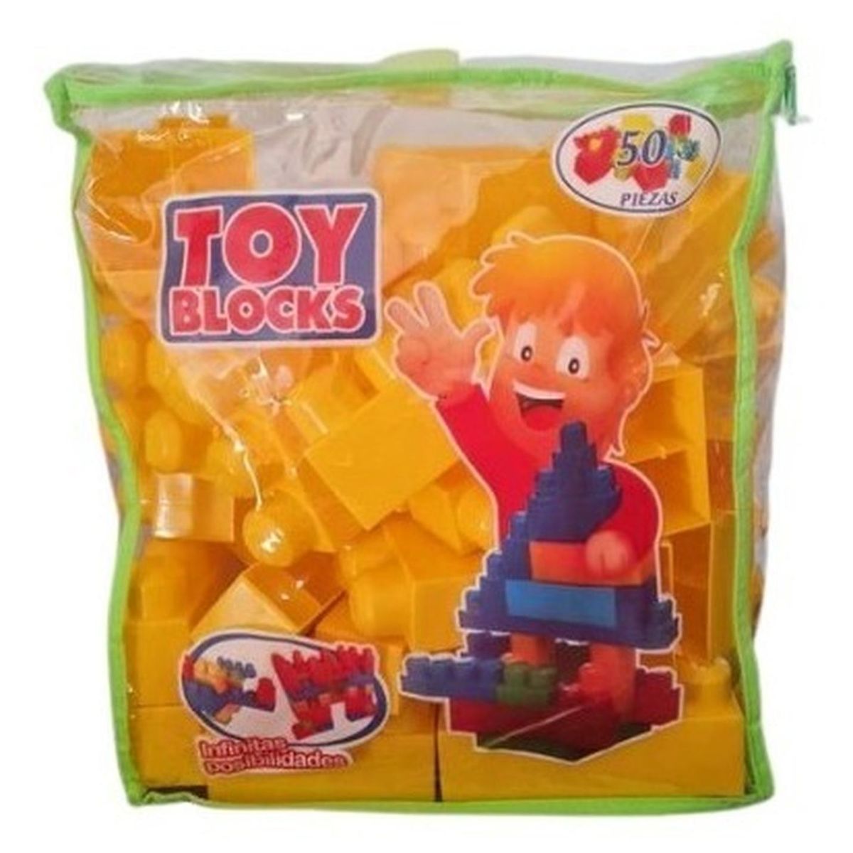 GENERICO - Bloques Entretenidos Fabricación Chilena 50 Piezas - Amarillo