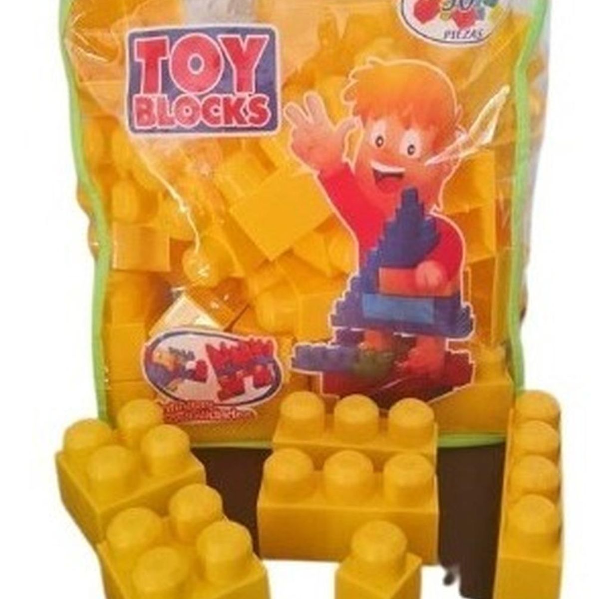 GENERICO - Bloques Entretenidos Fabricación Chilena 50 Piezas - Amarillo