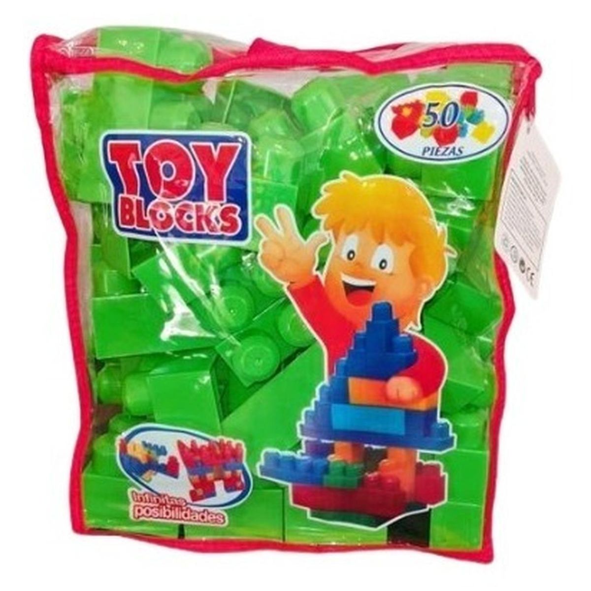 GENERICO - Bloques Entretenidos Fabricación Chilena 50 Piezas - Verde