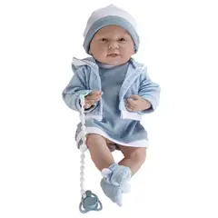 SPACEZAT - Muñeca Bebe Reborn 35 cm con Accesorios Celeste