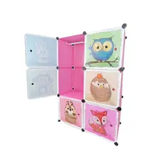 SANTU HOME & DECO - Closet Infantil Armable Rosado Diseño Animales
