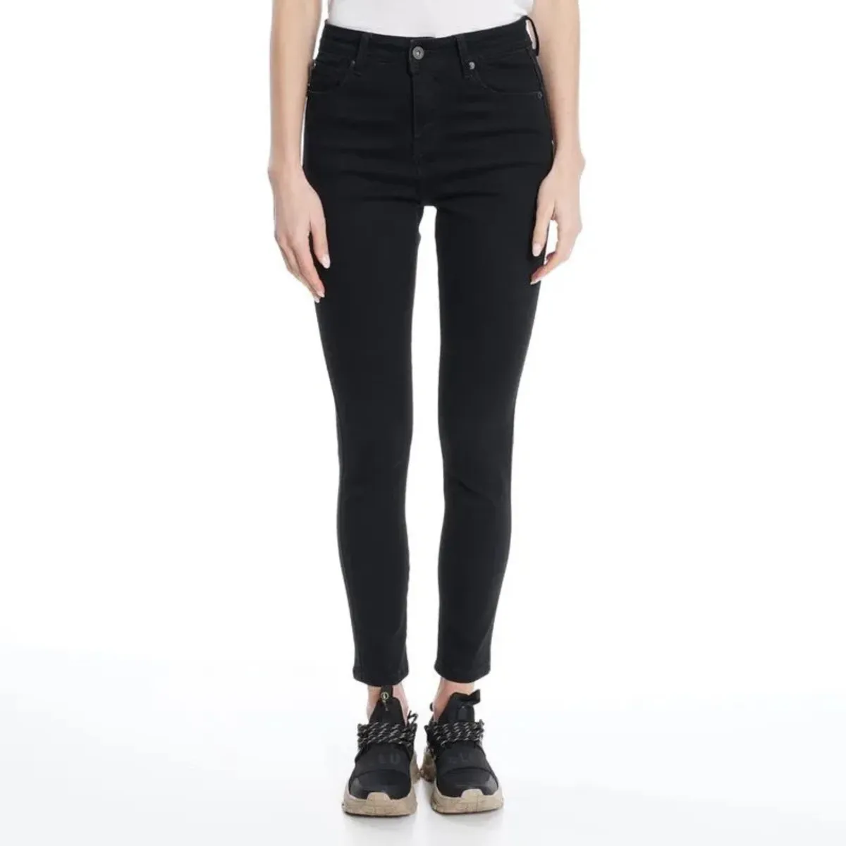 ELLUS - Jeans Ellus Mujer Kylie Negro Tiro Ultra Alto