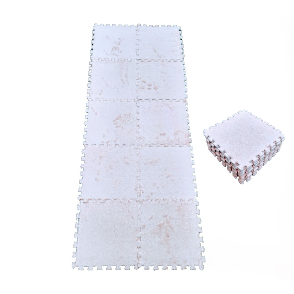 GENERICO - Pack Alfombra con Goma Eva Rompecabezas Didactica - Blanco