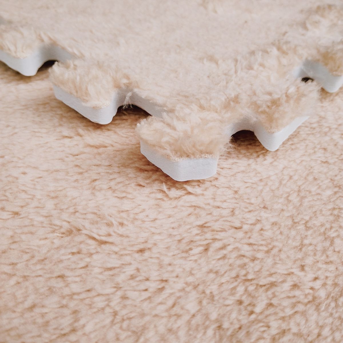 GENERICO - Pack Alfombra con Goma Eva Rompecabezas Didactica - Beige