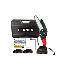 GENERICO - Motosierra Podadora Eléctrica 6 Pulgadas + 2 Baterías Caja