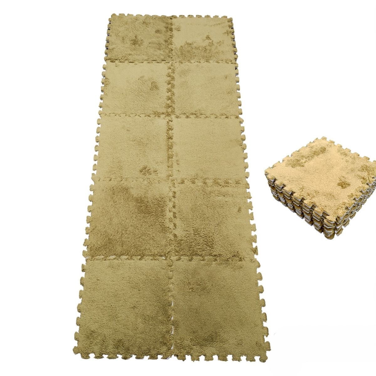 GENERICO - Pack Alfombra con Goma Eva Rompecabezas Didactica - Musgo