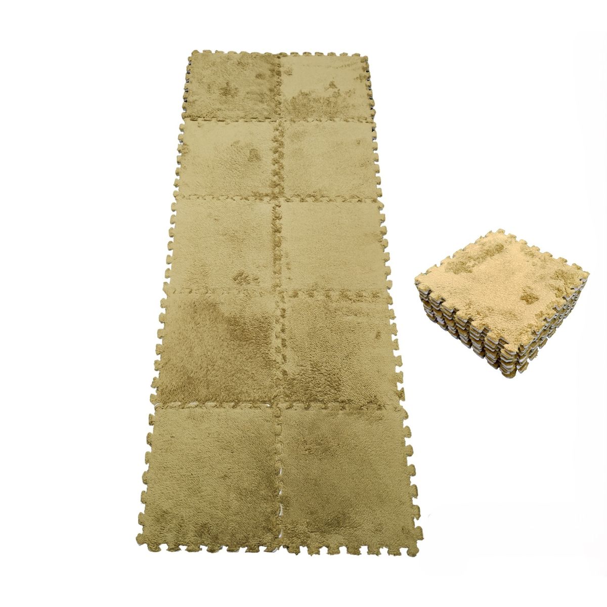 GENERICO - Pack Alfombra con Goma Eva Rompecabezas Didactica - Musgo