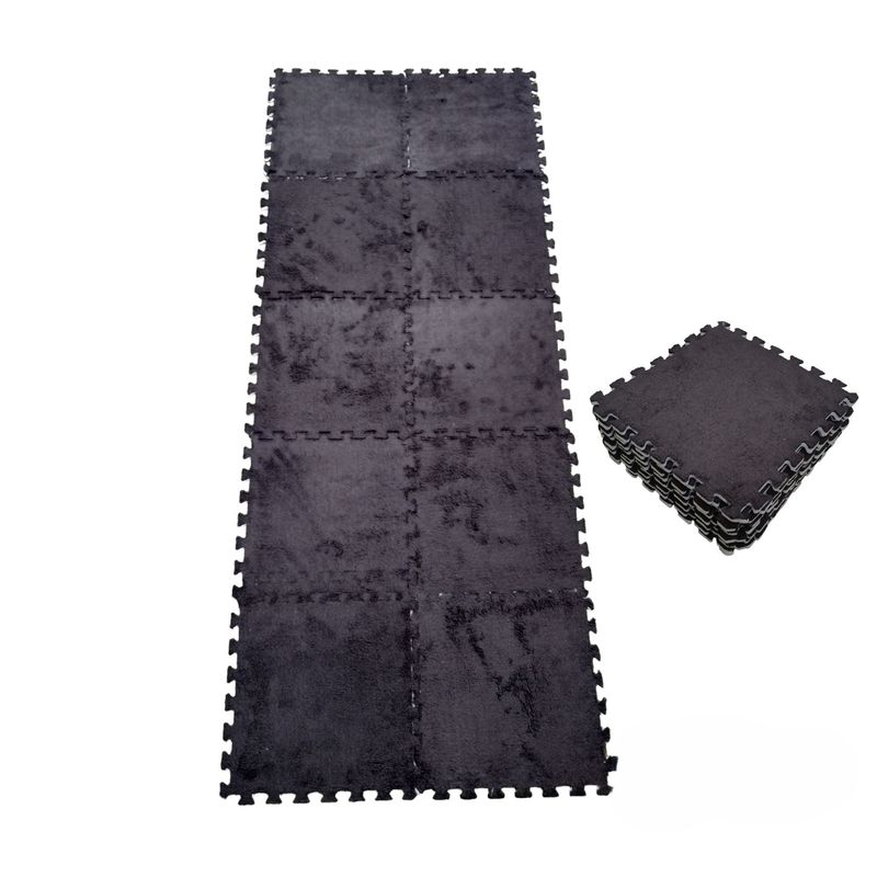 GENERICO - Pack Alfombra con Goma Eva Rompecabezas Didactica - Negro
