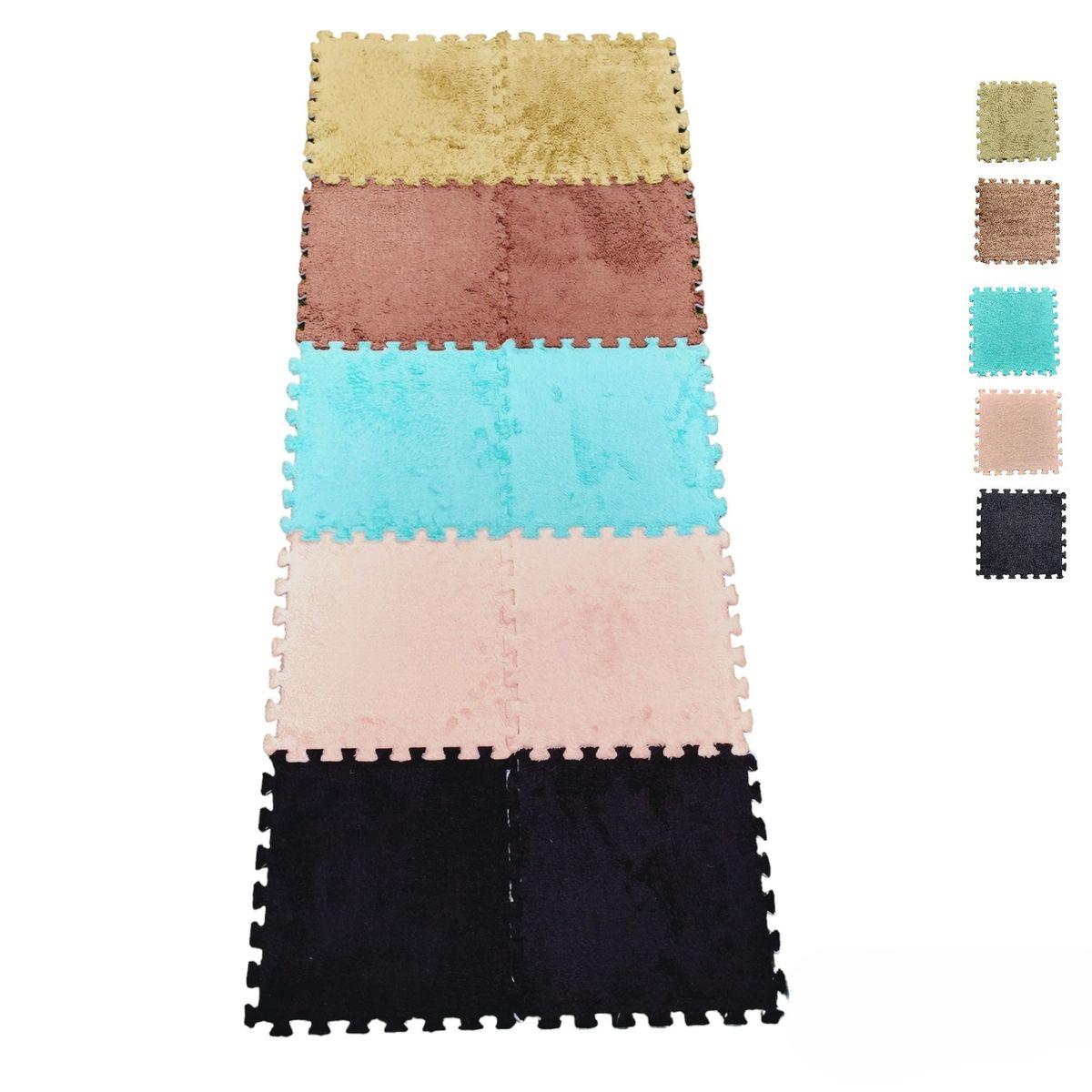 GENERICO - Pack Alfombra con Goma Eva Rompecabezas Didactica - Multicol