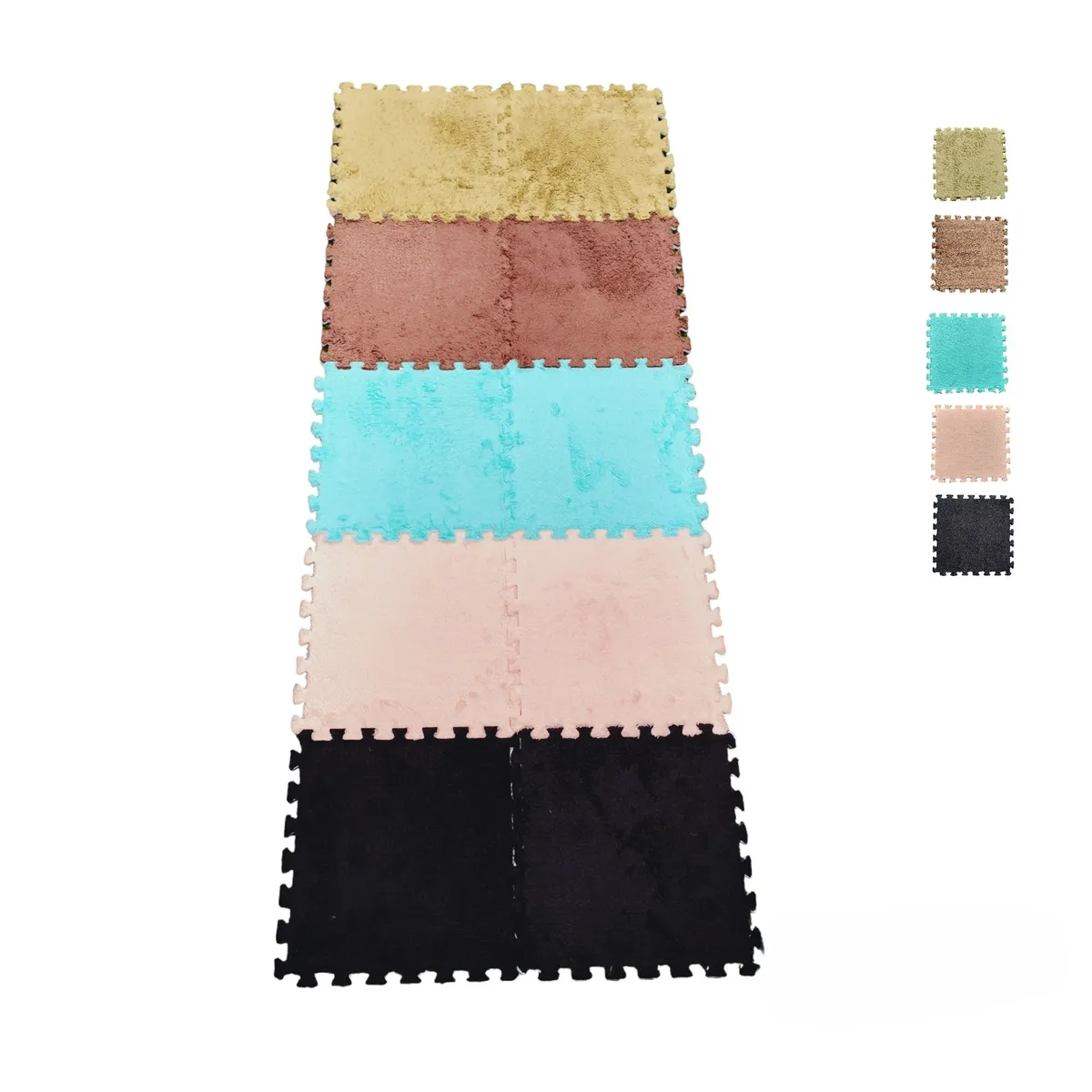 GENERICO - Pack Alfombra con Goma Eva Rompecabezas Didactica - Multicol