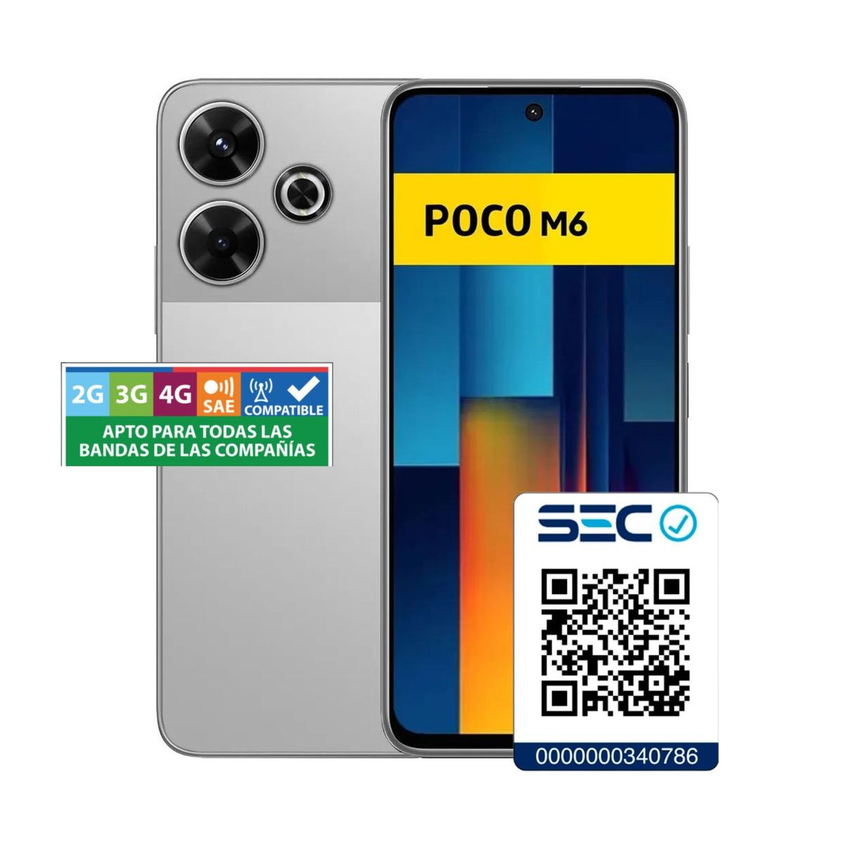 XIAOMI - Xiaomi POCO M6 4G US 8GB + 256GB Plateado