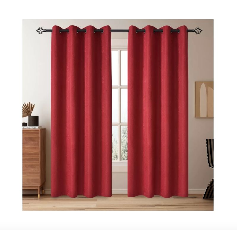 GENERICO - Cortinas Hogar Telas Brocato 2 Panos 140x220 Cm