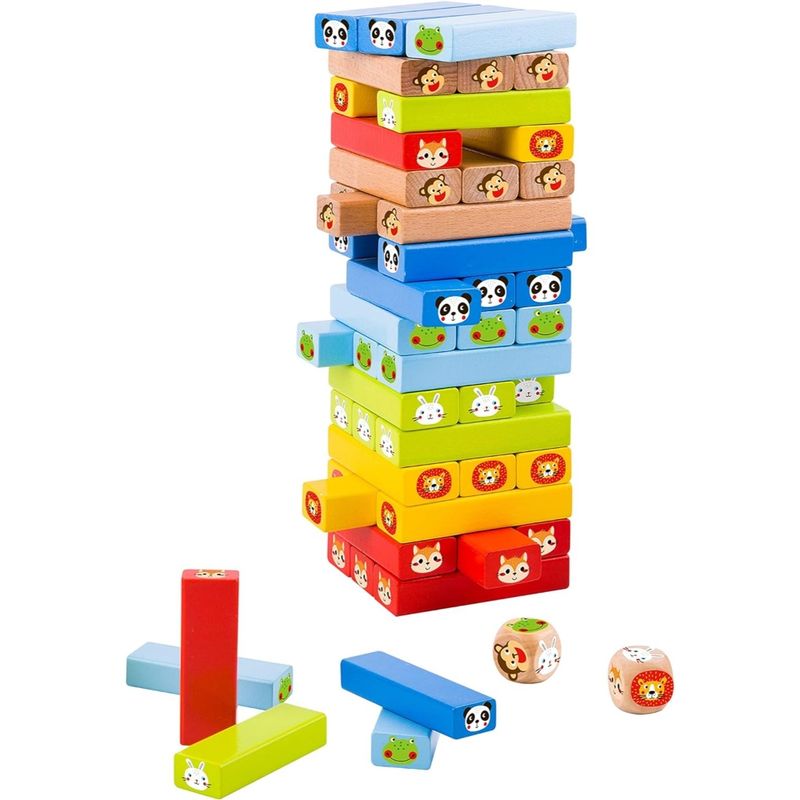 SPACEZAT - Juego de Jenga Animalitos para Niños 80 Piezas