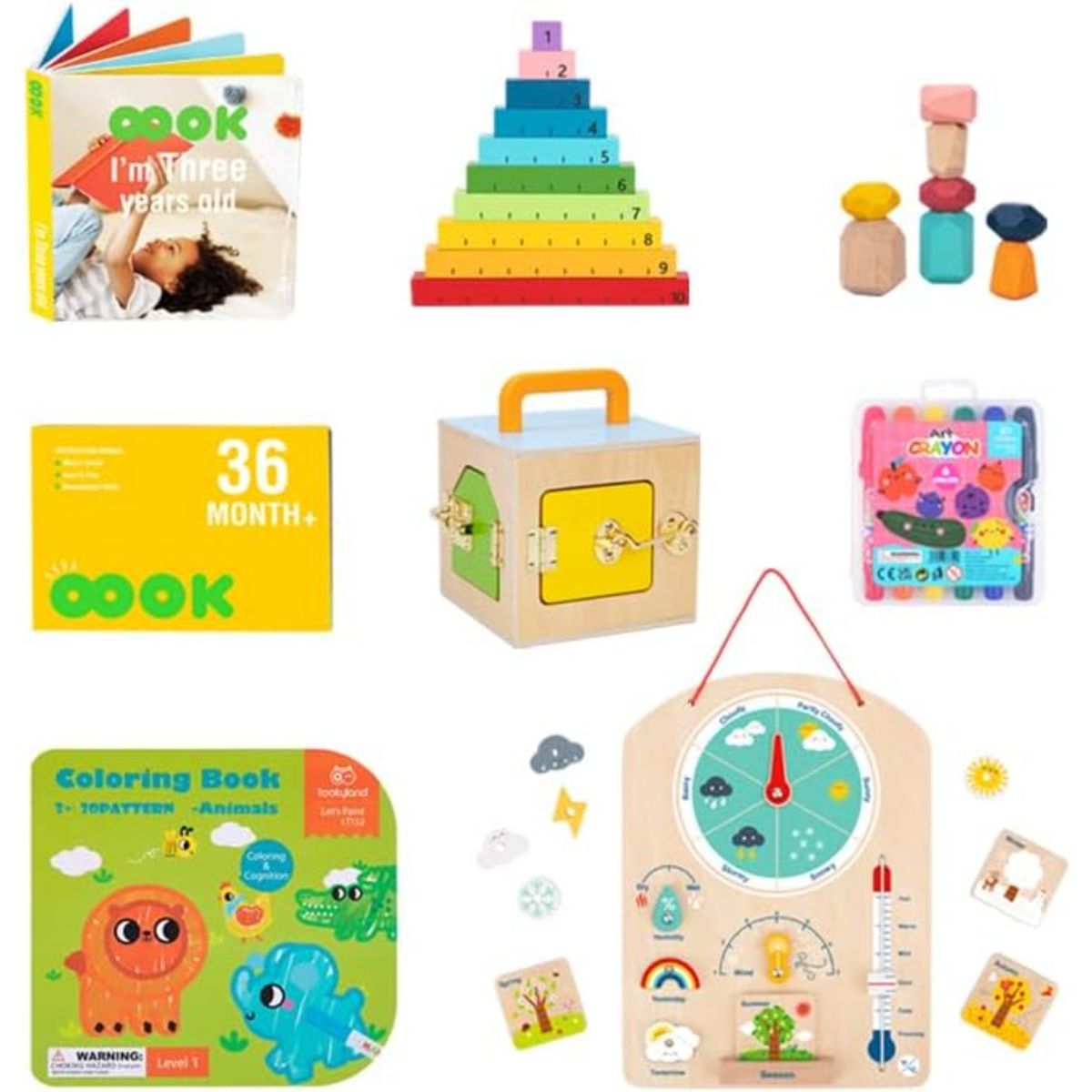 SPACEZAT - Set de Juguetes Estimulación Temprana +36m 40 Piezas