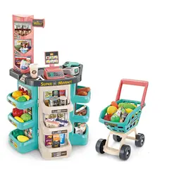 SPACEZAT - Juego Supermercado con Carrito y Accesorios Luces y Sonidos