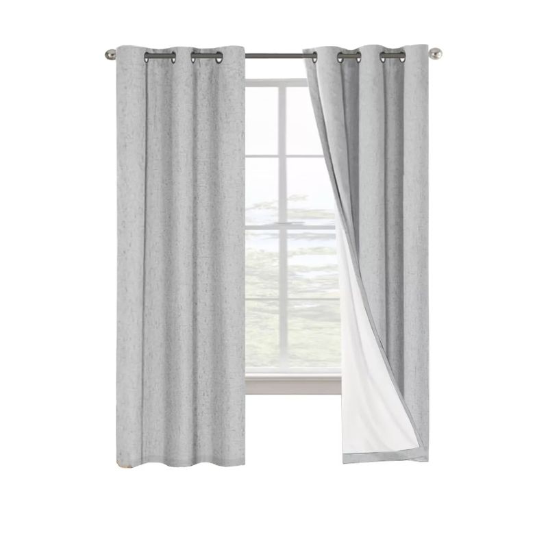 GENERICO - Cortina 100% Blackout Engomada Termica X2 Casatua Tipo Lino