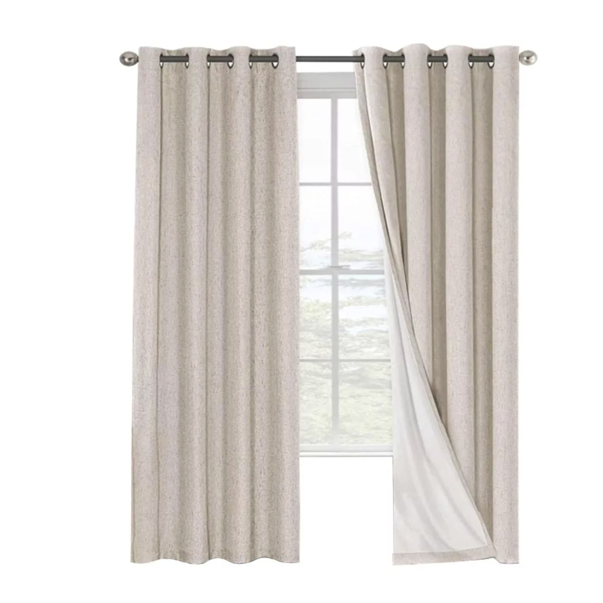 GENERICO - Cortina 100% Blackout Engomada Termica X2 Casatua Tipo Lino