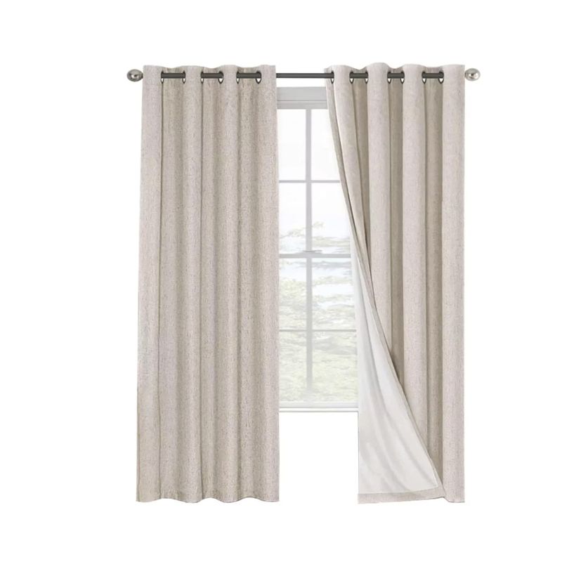 GENERICO - Cortina 100% Blackout Engomada Termica X2 Casatua Tipo Lino