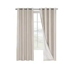 GENERICO - Cortina 100% Blackout Engomada Termica X2 Casatua Tipo Lino