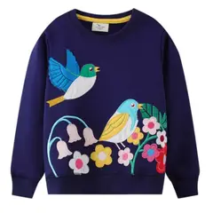 JUMP KIDS - Poleron Niña Manga Larga Pajaritos 100% Algodón