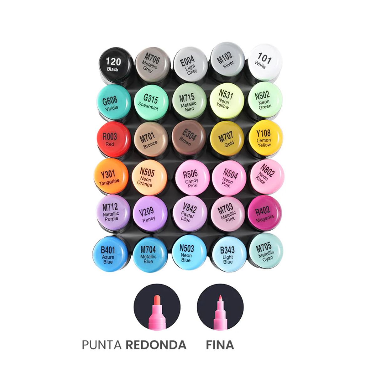 OHUHU - Ohuhu 30 marcadores acrílicos punta fina y redonda