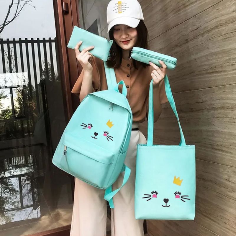 SANTU HOME & DECO - Juego de Mochilas Diseño de Gato