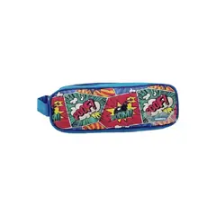 ARTIDIX - Estuche escolar Grande 3 Cierres Azul Comics PB-B2