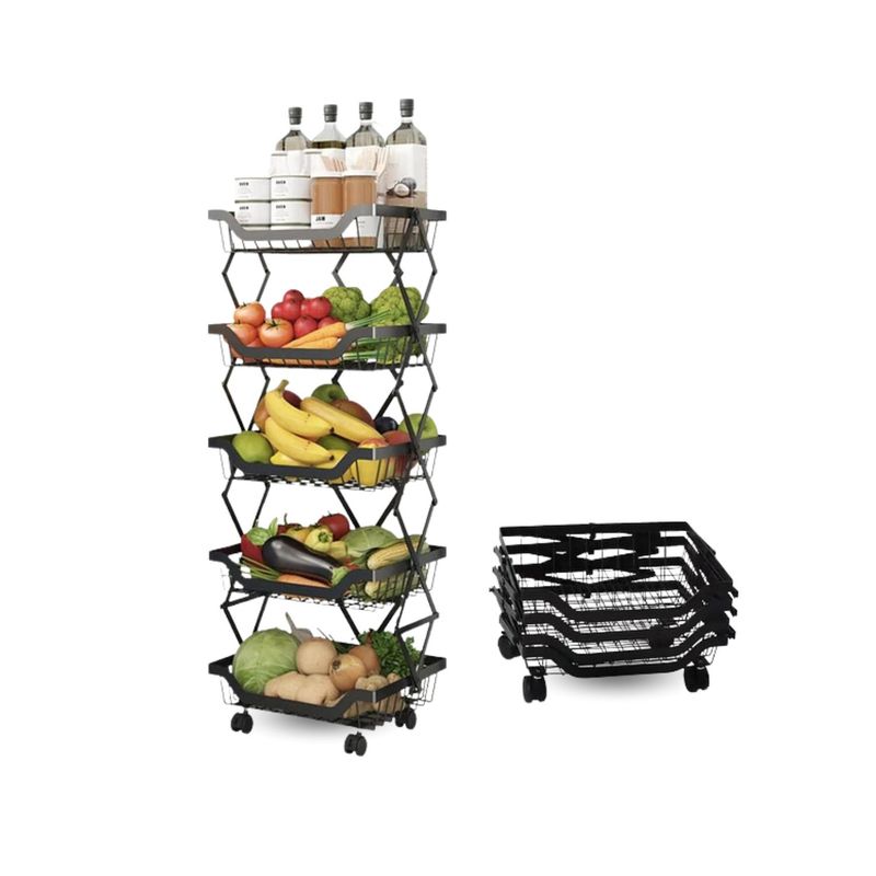 SANTU HOME & DECO - Carrito Organizador Plegable Para Cocina 5 Divisiones