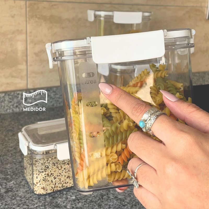 SANTU HOME & DECO - Set 4 Herméticos de Alimento para Cocina