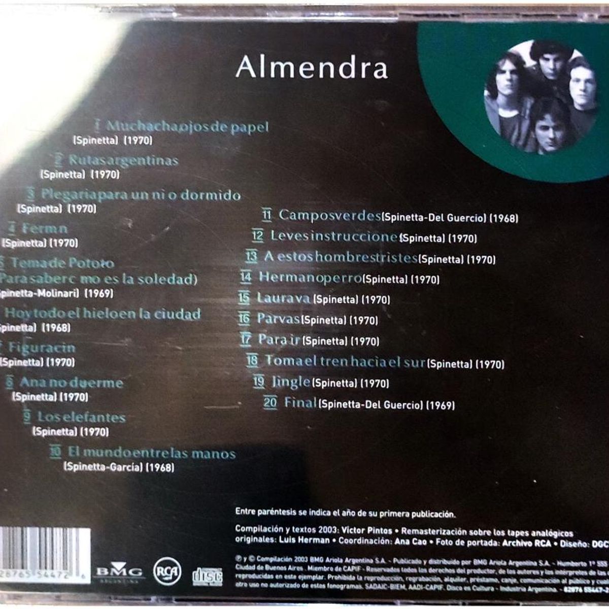 HITWAY MUSIC - ALMENDRA - INOLVIDABLES RCA: 20 GRANDES EXITOS - CD