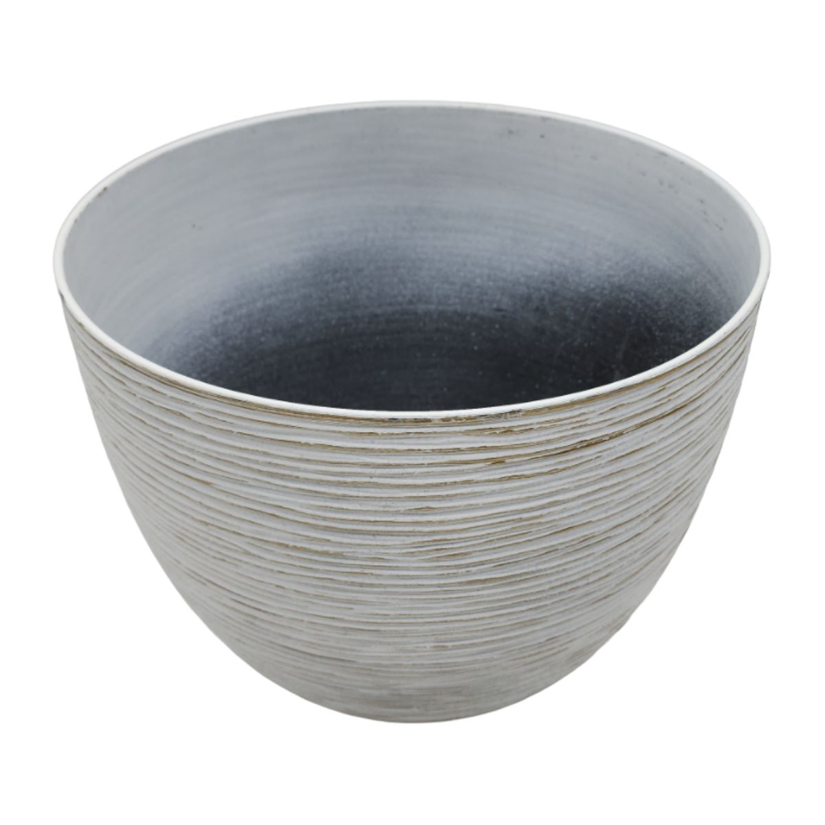 GENERICO - Macetero Maceta Diseño Rayas Envejecido De Plastico Blanco M - Dorado