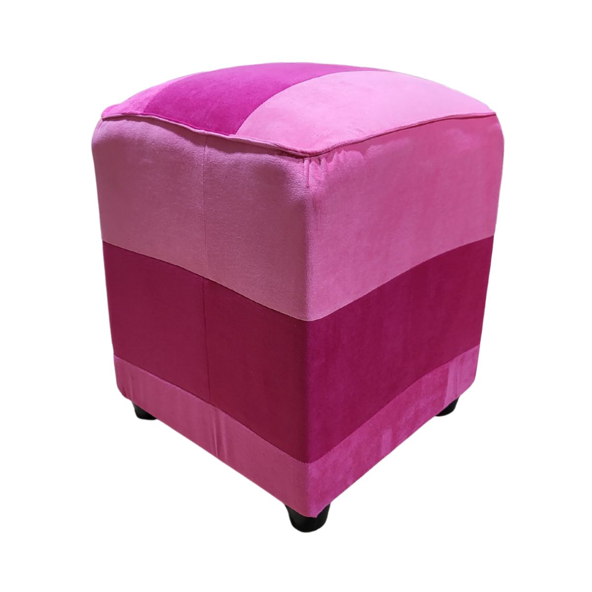 GENERICO - Pouf Bicolor Felpa 35x35x42 Muebles Rimar