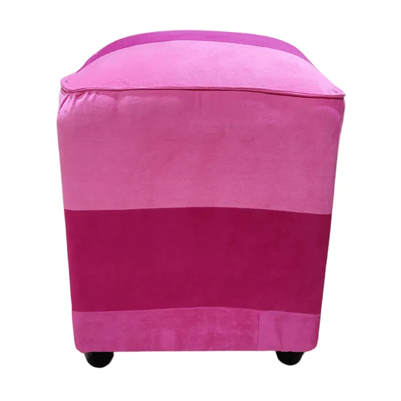 GENERICO - Pouf Bicolor Felpa 35x35x42 Muebles Rimar